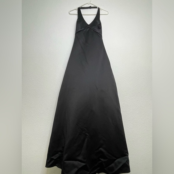 David's Bridal Dress gown formal sz 10 NWT Black Backless beaded F11207 - Picture 1 of 8